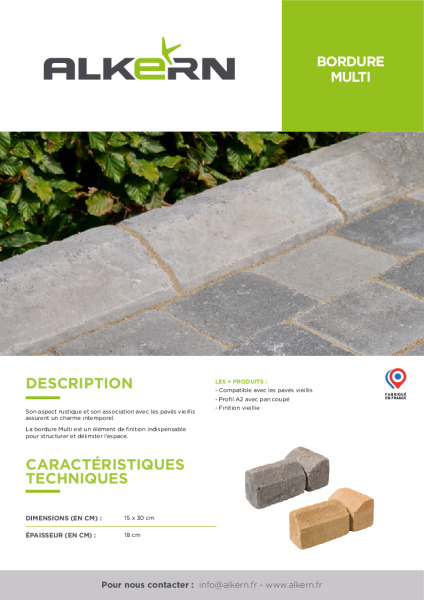 Alkern – Fiche technique Bordure Multi