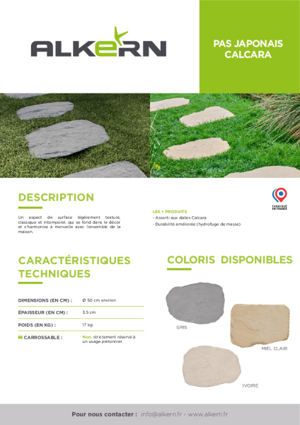 Alkern – Fiche technique Pas Japonais Calcara