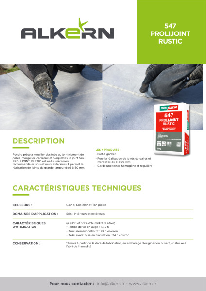 Alkern – Fiche technique prolijoint