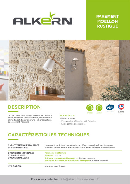 Alkern – Fiche technique Moellon Rustique
